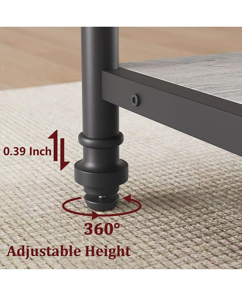 gaomon 4-Person 47" Round Farmhouse Dining Table with 2-Tier Storage