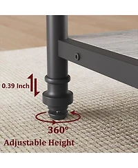 gaomon 4-Person 47" Round Farmhouse Dining Table with 2-Tier Storage