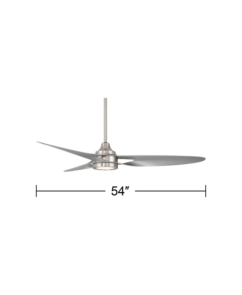 Casa Vieja 54" Mystere Brushed Nickel Indoor/Outdoor Led Ceiling Fan