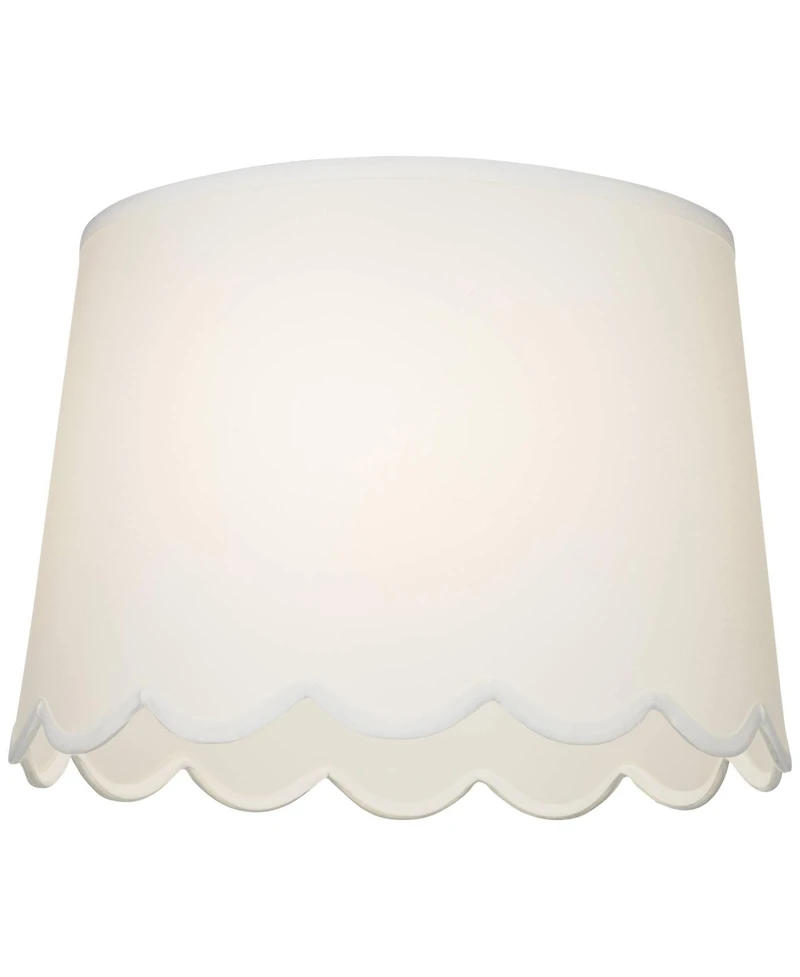 Springcrest Set of 2 Scallop Empire Lamp Shades Medium Spider Replacement Harp and Finial Fitting