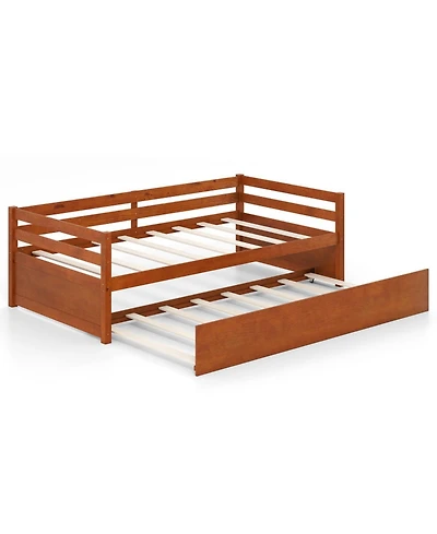 Gouun Solid Wood Twin Daybed with Trundle