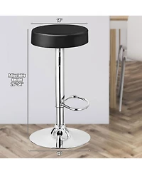 Costway Set of 4 Round Bar Stool Adjustable Swivel Pub Chair w/ Footrest