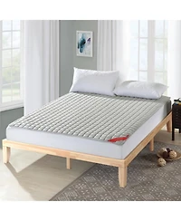 Gouun King Rubberwood Bed Frame with Headboard and Slat Support