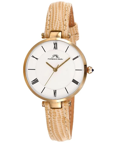 Porsamo Bleu Women's Bellevue Genuine Leather Band Watch 1481DBEL