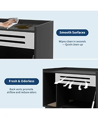 gaomon Cat Litter Box Enclosure with Ventilated Panel Hidden Litter Box Furniture with Drop Down Door, Indoor Cat House