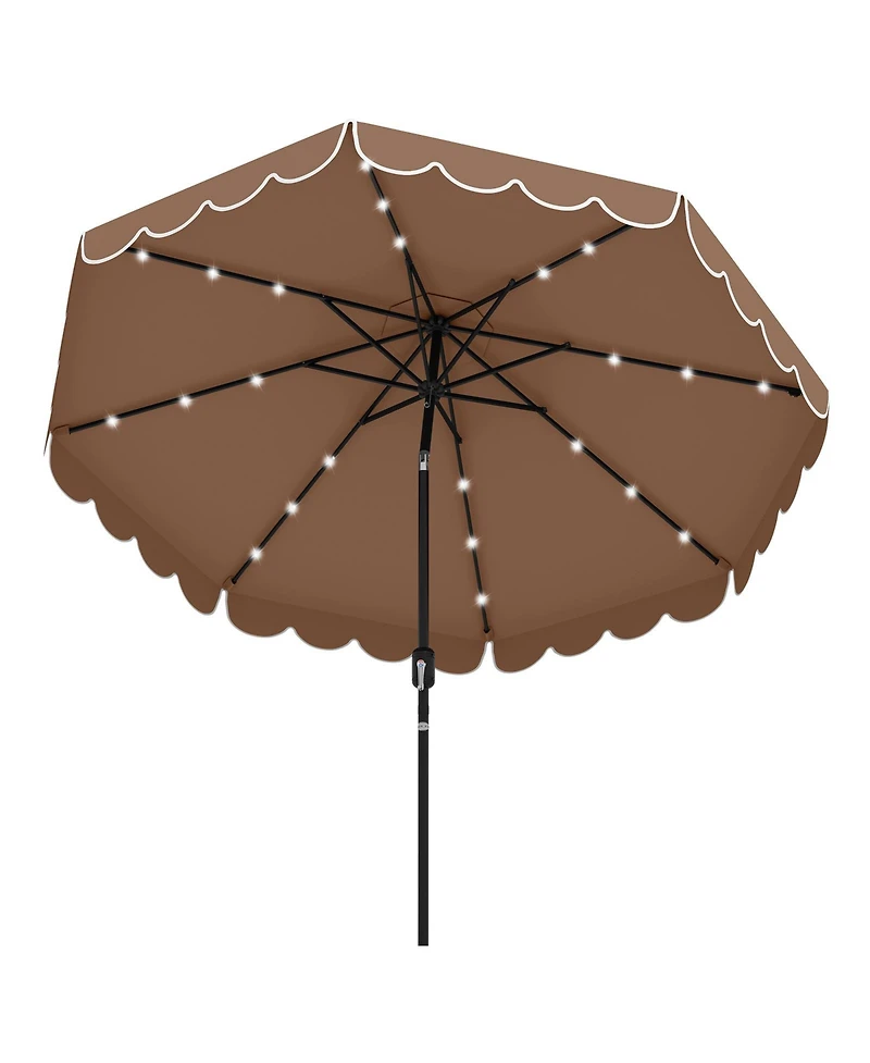 Slickblue Outdoor Solar Umbrella with 24 Led Lights Vented Top