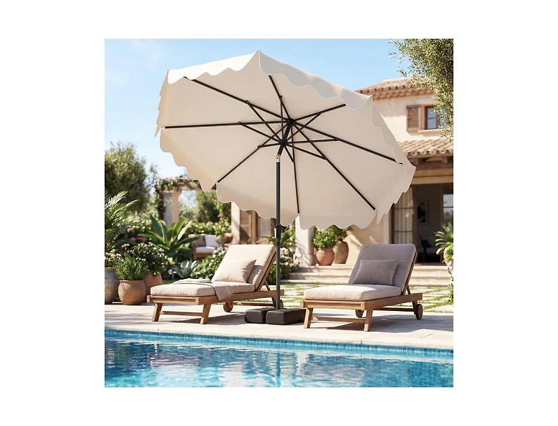 Slickblue Outdoor Patio Umbrella with Stable Weighted Base and Sandbag Anchors
