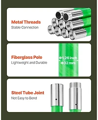 Sugift Manual Pole Saw, 3.87-27 ft, Extendable Tree Pruner, for High Branch Trimming