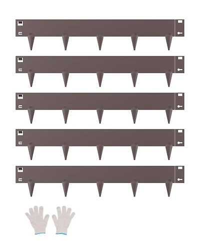 Sugift Steel Landscape Edging, 5 Pack, 39 x 4 inches, Rust-Resistant, for Lawn and Garden Use