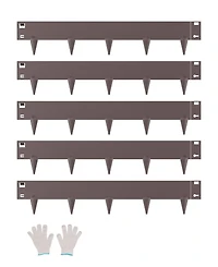 Sugift Steel Landscape Edging, 5 Pack, 39 x 4 inches, Rust-Resistant, for Lawn and Garden Use