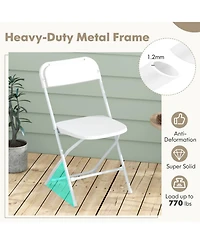 Gouun 770 lbs Capacity 4-Pack Metal Folding Chairs with Pp Seat and Back
