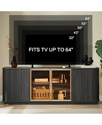 Rainsken 64-Inch Wavy Tv Cabinet