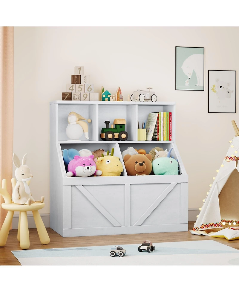 gaomon Kids Bookshelf, Kids Bookshelf and Toy Storage Toy Storage Organizer 6-Cube Shelves