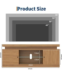 gaomon Tv Stand, Entertainment Center for Tvs , Modern Tv Stand with Storage, Power Outlets and Adjustable Shelf, TV Console LivingRoom