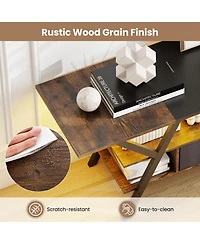 Gouun Low-Profile 55-Inch Tv Stand with Led Lights and Power Outlets