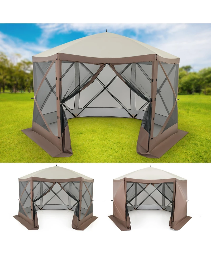 Sugift Pop Up Gazebo Screen House Tent with Mesh Netting Walls