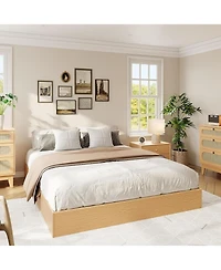 gaomon California Pine Wood Platform Bed Frame- Wooden Slats Easy Assembly No Box Spring Needed