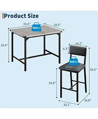 gaomon 5-Piece 4-Person Dining Table Set with Footrest