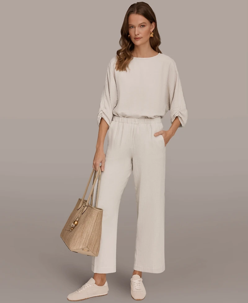 Donna Karan Weekend Women's Cotton Mid-Rise Pants