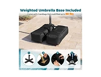 Slickblue Outdoor Umbrella with Stable Weighted Base and Sandbags for Patio