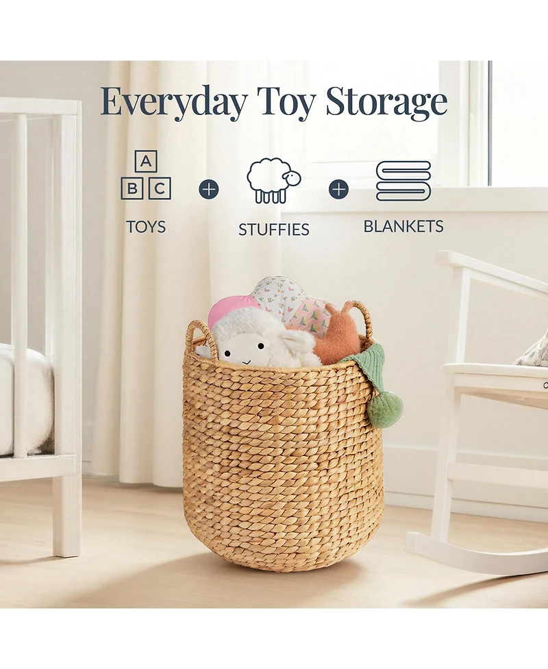 Best Choice Products 2-Piece Round Nesting Baskets Handles, Handwoven Water Hyacinth, Storage Organizer