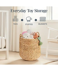 Best Choice Products 2-Piece Round Nesting Baskets Handles, Handwoven Water Hyacinth, Storage Organizer