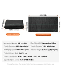Sugift Premium Heavy Duty Weed Barrier, 3Feetx50Feet, Woven Geotextile for Garden and Driveways