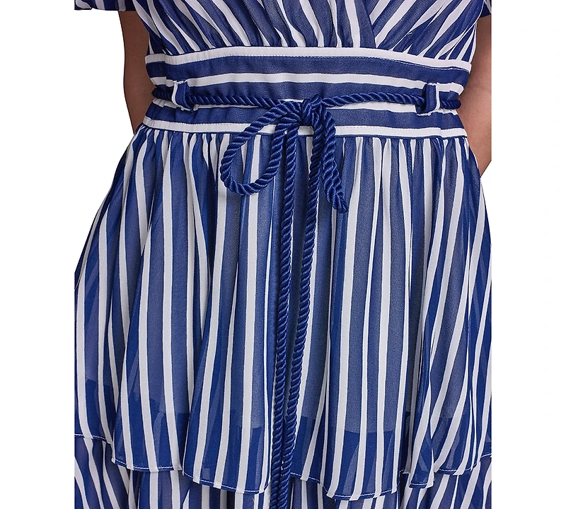 Karl Lagerfeld Paris Women's Puff Sleeve Fit and Flare Dress