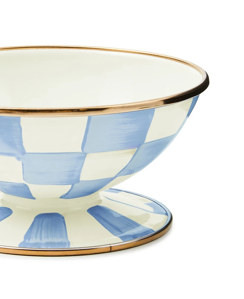 MacKenzie-Childs Sky Blue Check Ice Cream Dish