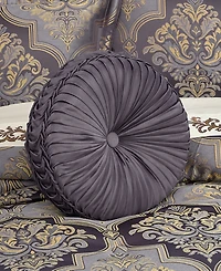 Five Queens Court Manchester Tufted Round Decorative Pillow, 15" x 15"