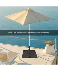 Gouun 24 in Square Weighted Patio Umbrella Base, 50 lbs Steel with Wheels