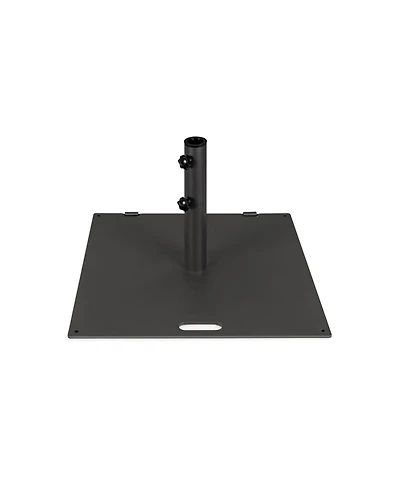 Gouun 24 in Square Weighted Patio Umbrella Base, 50 lbs Steel with Wheels