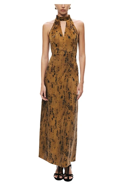 Nocturne Women's Printed Halter-Neck Maxi Dress