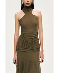 Nocturne Women's Halter Neck Draped Maxi Dress