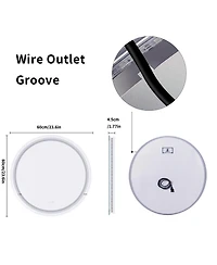 Luvodi 24" Round Dimmable Wall Mounted Led Bathroom Mirror Smart Mirror Anti Fog with Touch Switch