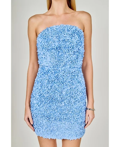 endless rose Women's Strapless Floral Dress