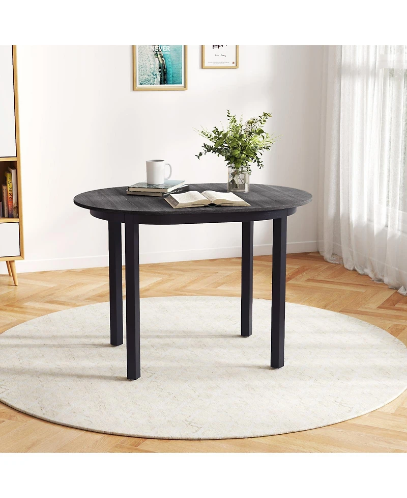 Gouun 43 in Rectangular Wooden Dining Table with Rubber Wood Legs