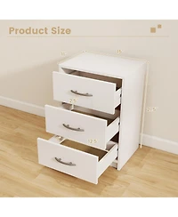 Sugift 3 Drawer Nightstand with Storage for Living Room