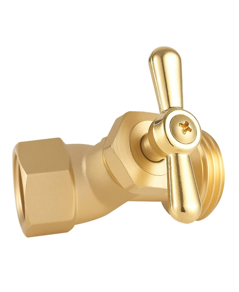 Sugift Hose Bibb, Brass Outdoor Water Faucet, Multi-Turn Garden Valve, 1/2" Fip x 3/4" Mht