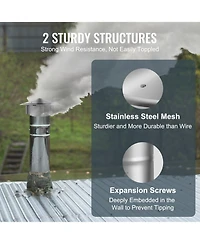 Sugift Chimney Cap, 6 Inch, 304 Stainless Steel Round Roof Rain Cap for Insulation