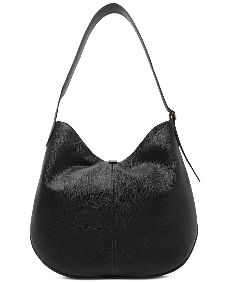 Arezzo Sabrina Large Leather Snap Button Hobo Handbag