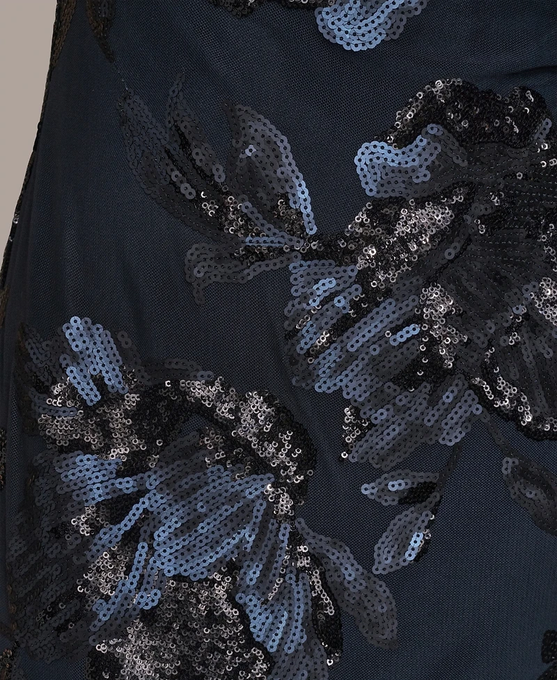 Donna Karan New York Women's Floral-Sequined Gown