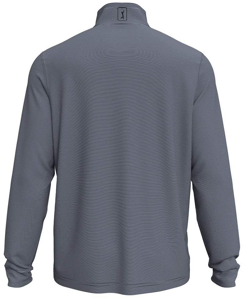 Pga Tour Men's Feeder Stripe Mock-Neck Golf Shirt