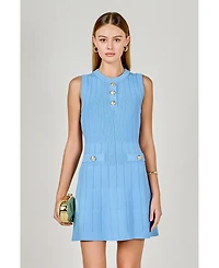 Women's Shank Button Knit Mini Dress