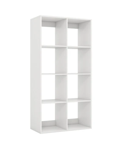 Gouun 8-Cube Bookshelf with Reinforced Crossbar and Back Guardrail, 27.5 x 13 x 54