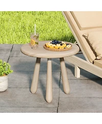 Gouun 18 in Round Mahogany Wood Outdoor Side Table with Thickened Board