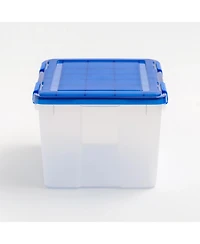 Iris Usa Weatherpro Airtight Plastic Storage Bins with Lids and Secure Latching Buckles, 46.6 Quart, Set of 4