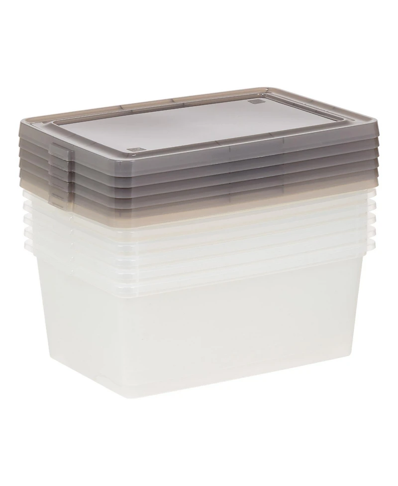 Iris Usa 14.5 Quart Snap Top Plastic Storage Box, 6 Pack