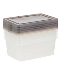 Iris Usa 14.5 Quart Snap Top Plastic Storage Box, 6 Pack