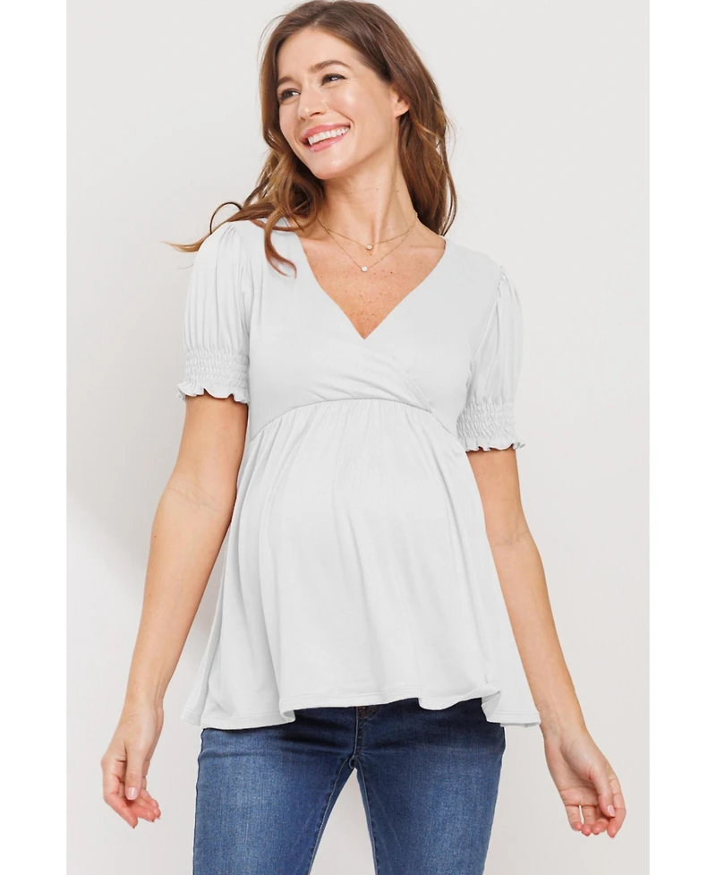 Hello Miz Maternity Wrap Nursing Top with Empire Waist